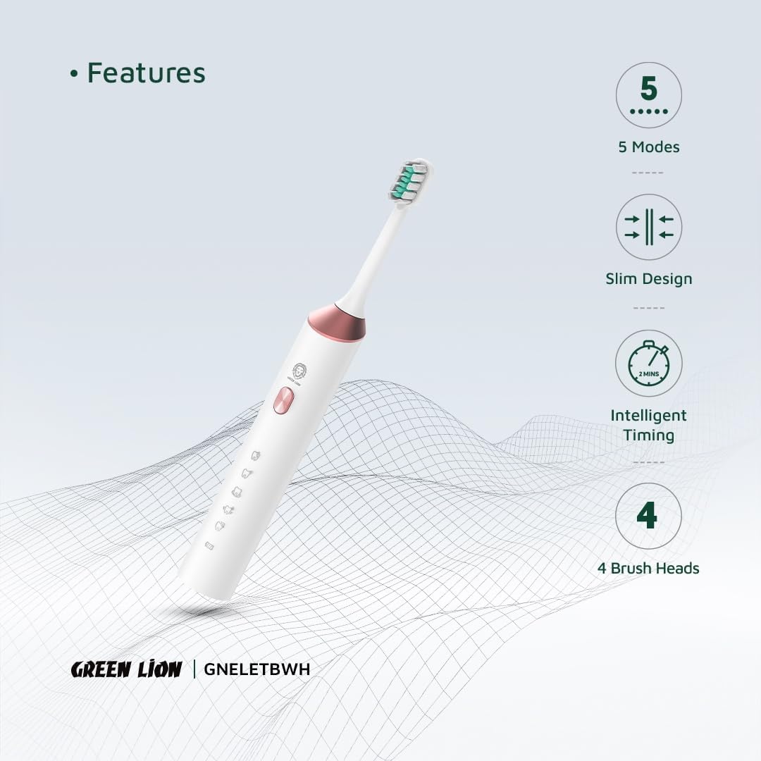 Electric toothbrush Green Lion waterproof ergonomic handle