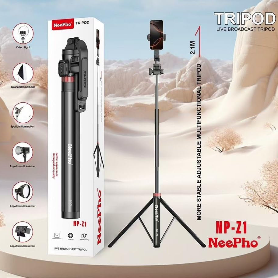 Neepho NP-Z1 Selfie Stick Tripod – 3-in-1 with Bluetooth Remote