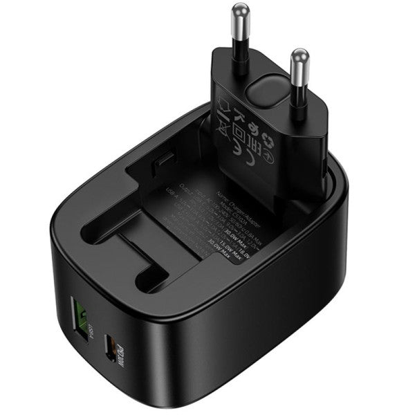Compact HOCO dual USB fast charging charger
