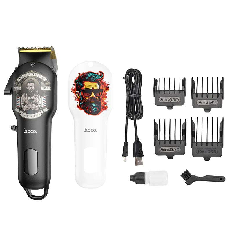 Professional HP20 hair clipper with sleek black and gold design