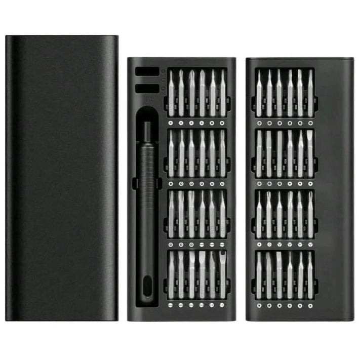 24 in 1 precision screwdriver set with multiple bits in aluminum case
