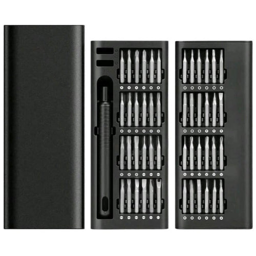 24 in 1 precision screwdriver set with multiple bits in aluminum case
