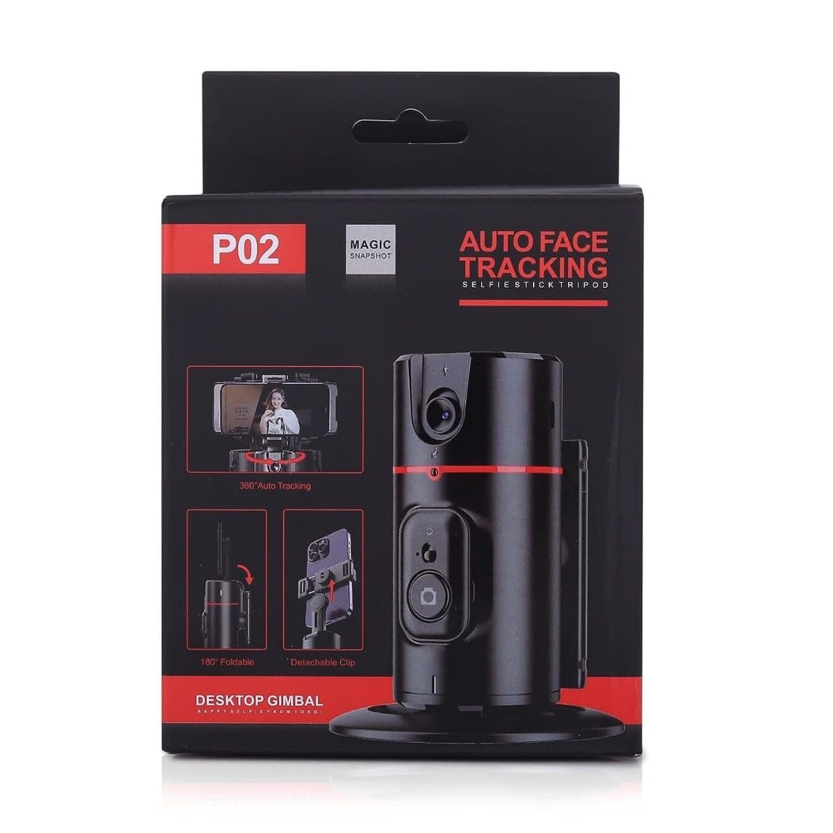 P02 auto face tracker front view compact device