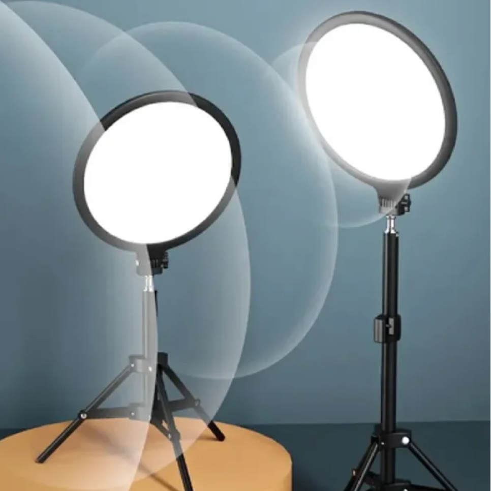 NP-33 ring light with adjustable brightness and color modes
