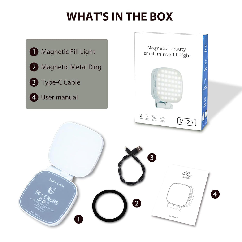 Ring light snapped to iPhone MagSafe magnetic attachment