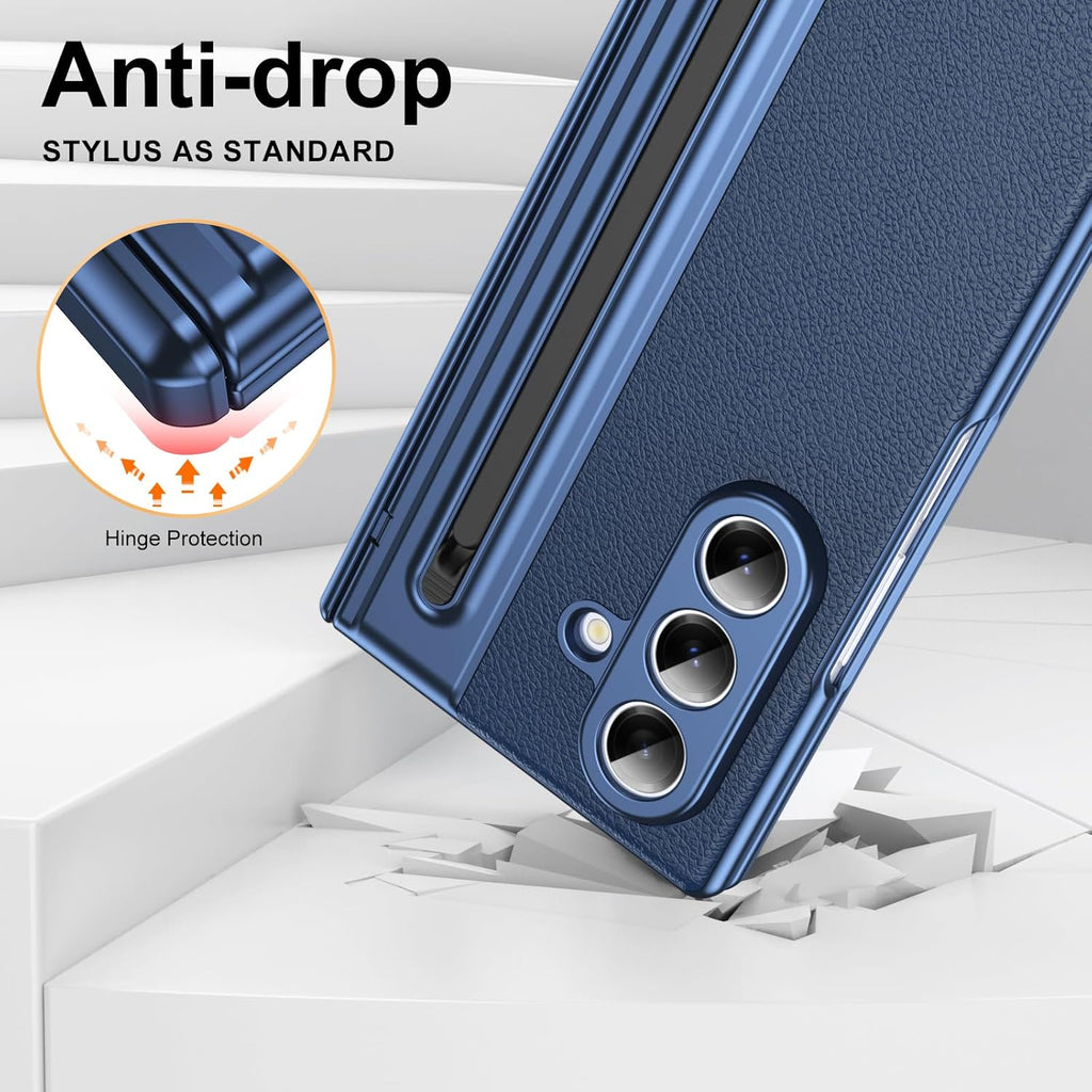 Premium leather protective case for Samsung Z Fold7 with stylus
