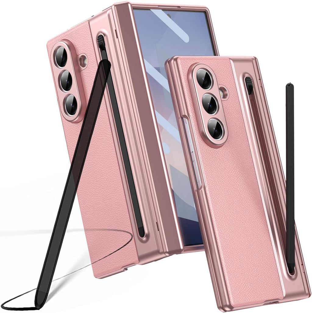 Galaxy Z Fold7 leather cover with S Pen support

