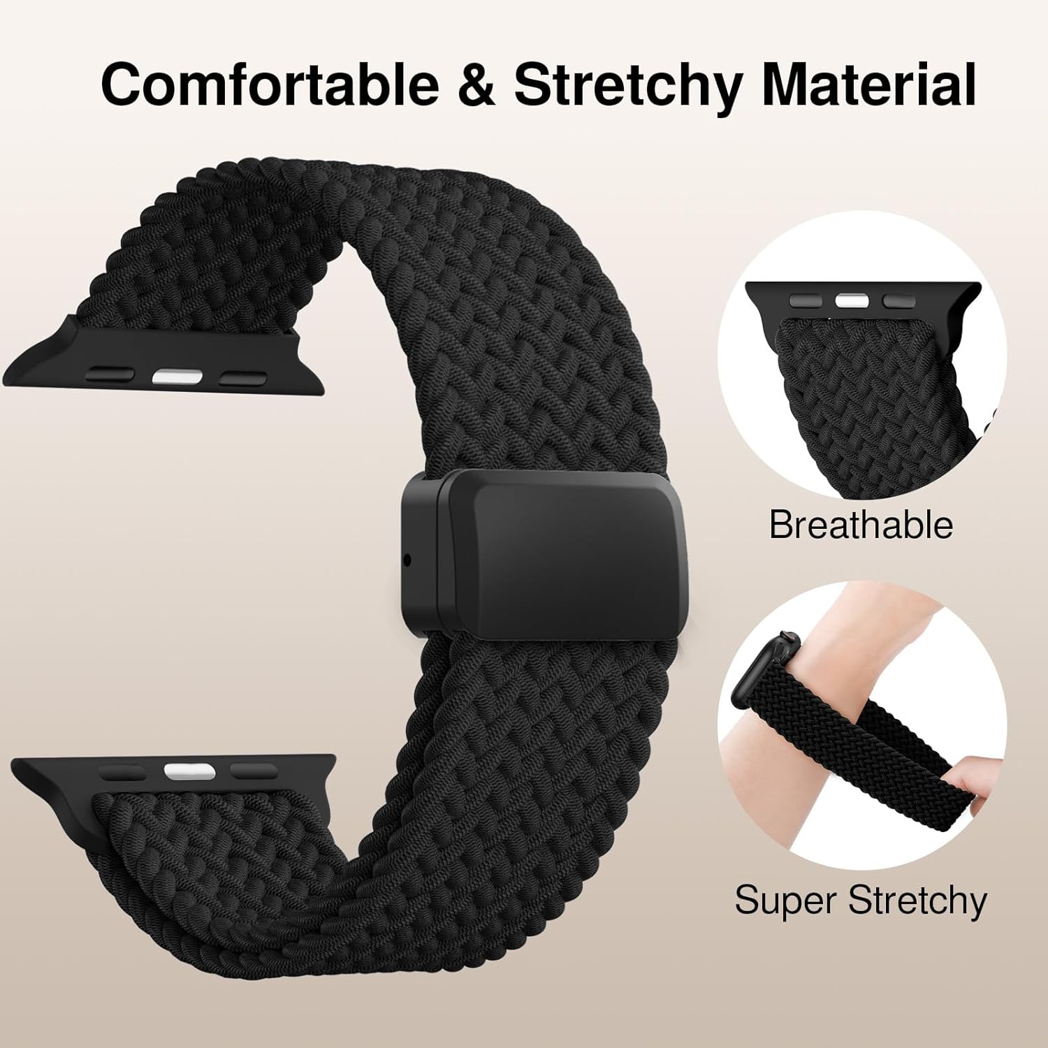 Comfort-Fit Braided Stretch Band – Pink Color