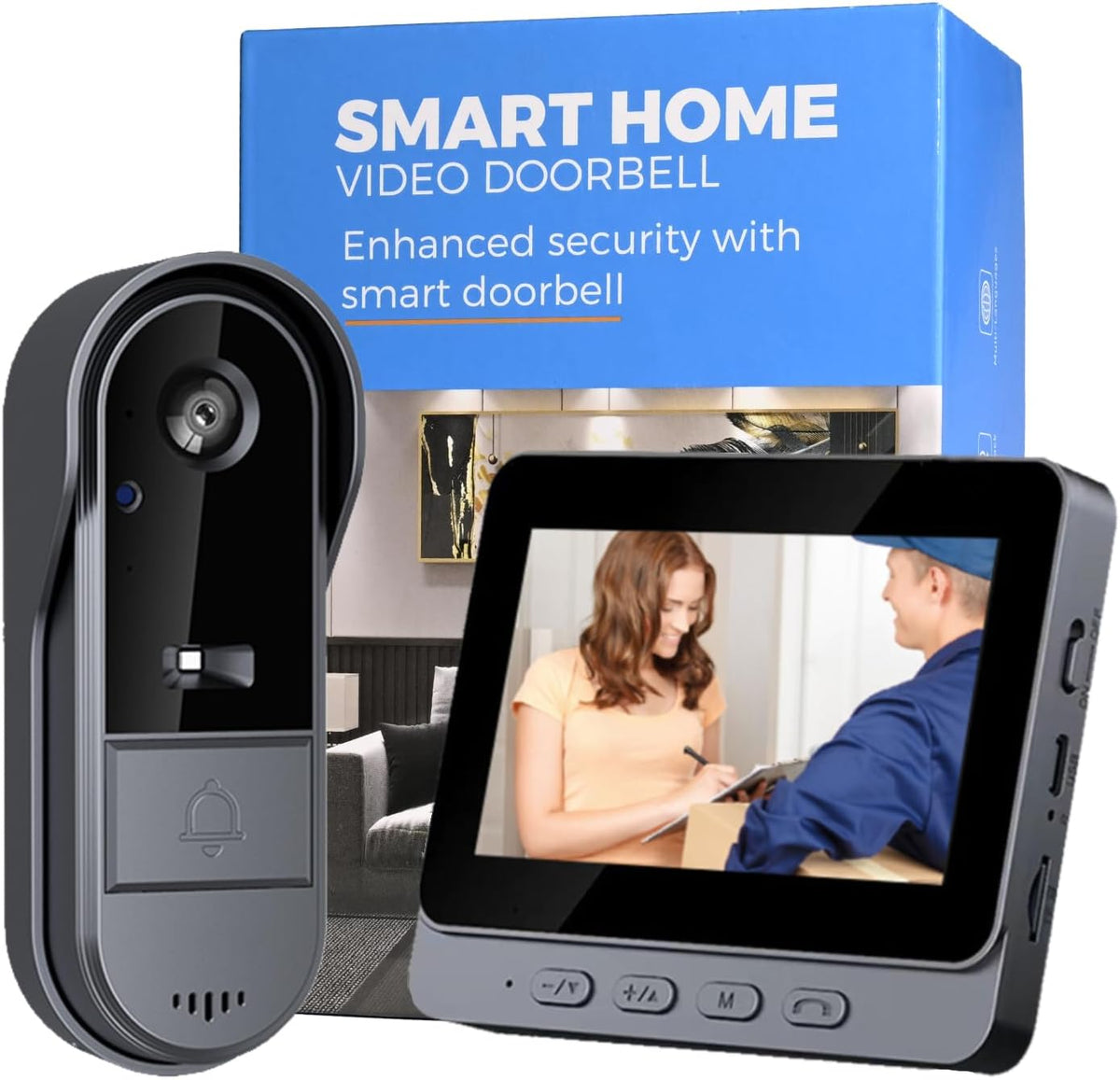 Winnes 1080P wireless video doorbell with camera and 4.3 inch screen