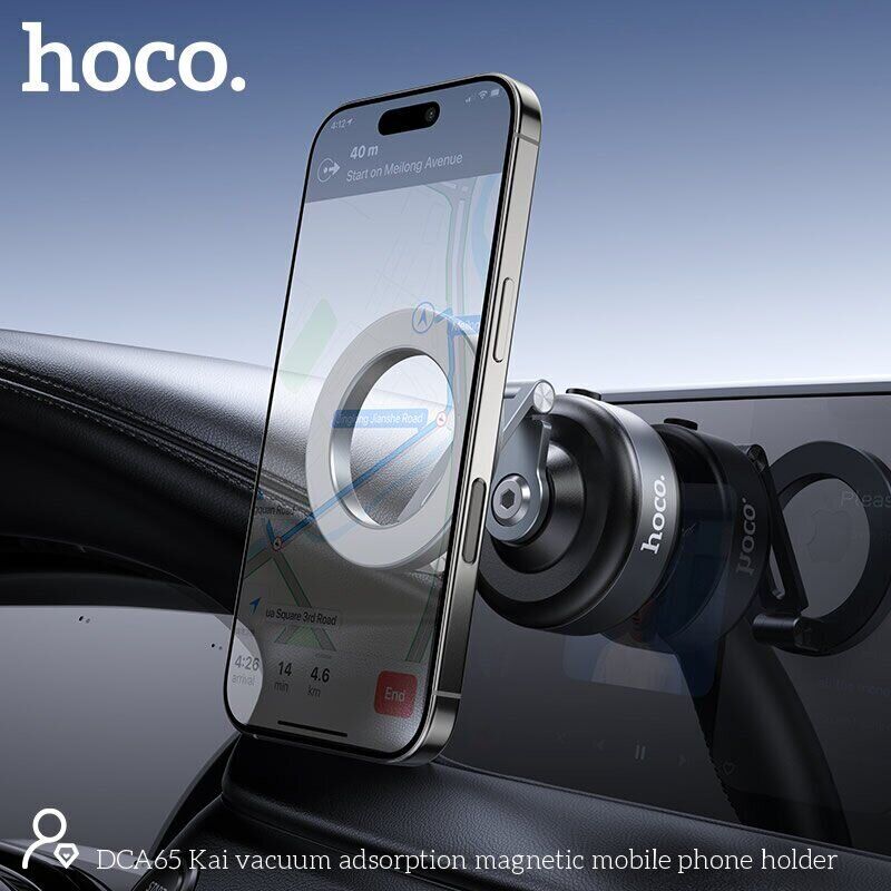 HOCO DCA65 magnetic phone holder mounted on a windscreen