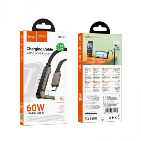 USB C fast charging cable 60W with phone holder HOCO U150