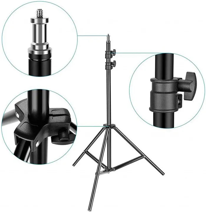 26cm ring light tripod phone holder front view studio