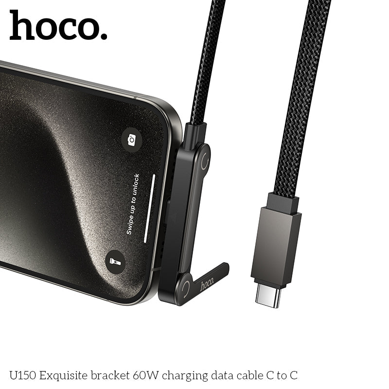 HOCO U150 USB C charging cable with phone holder stand
