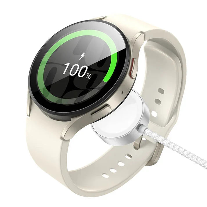 Compact smartwatch wireless charger with cable