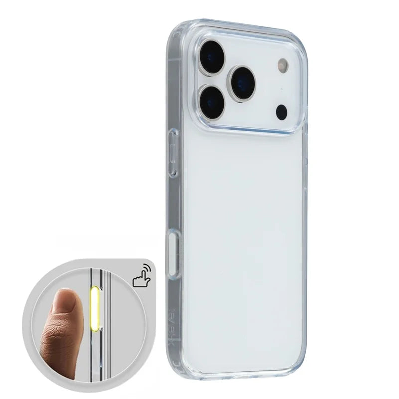 X-Level Space iPhone 17 Anti-Yellowing TPU Clear Case – Camera Button Cover Detail
