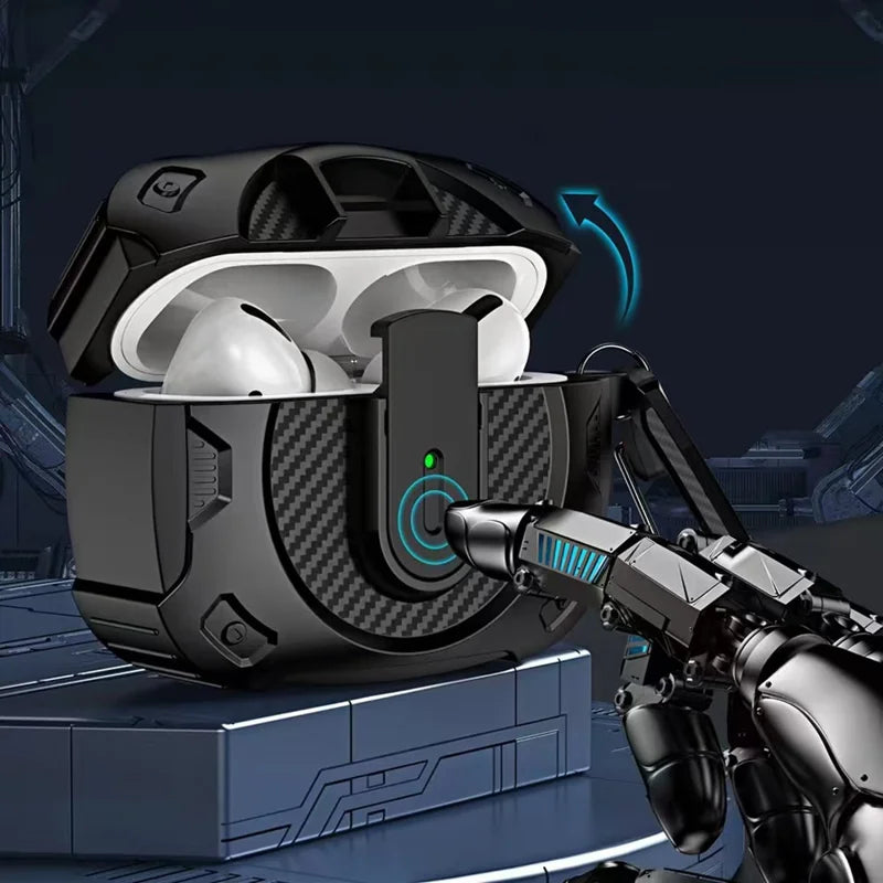 Rugged PC and TPU protective cover for AirPods 4
