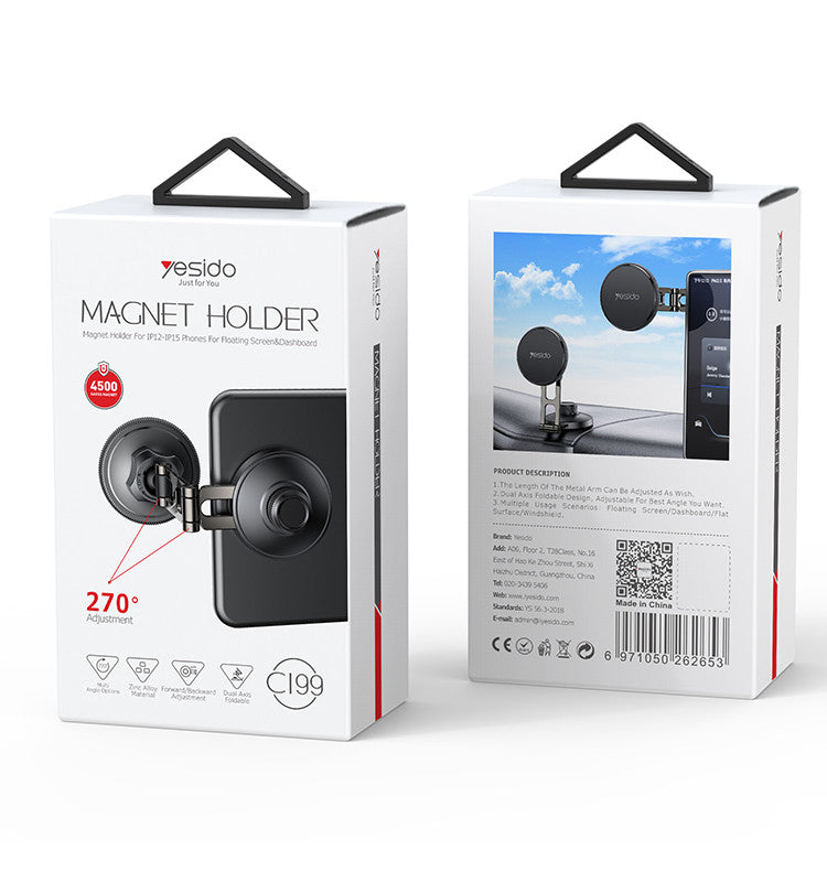 Yesido C199 N50 magnetic car holder front view