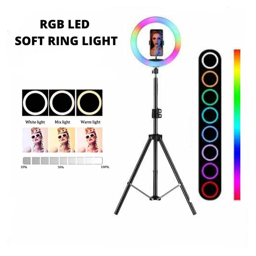 MJ26 RGB ring light RGB color demo portrait lighting