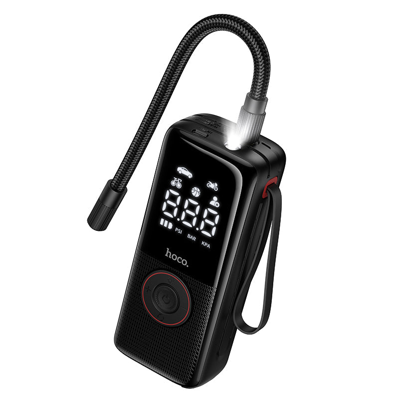 HOCO ZP18 portable smart air pump black with inflation hose
