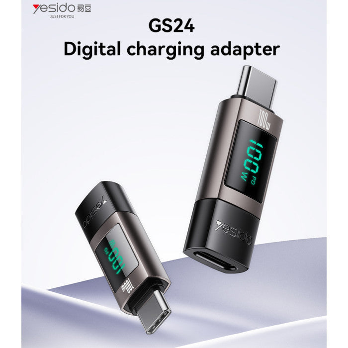 Yesido GS24 100W charging power readout
