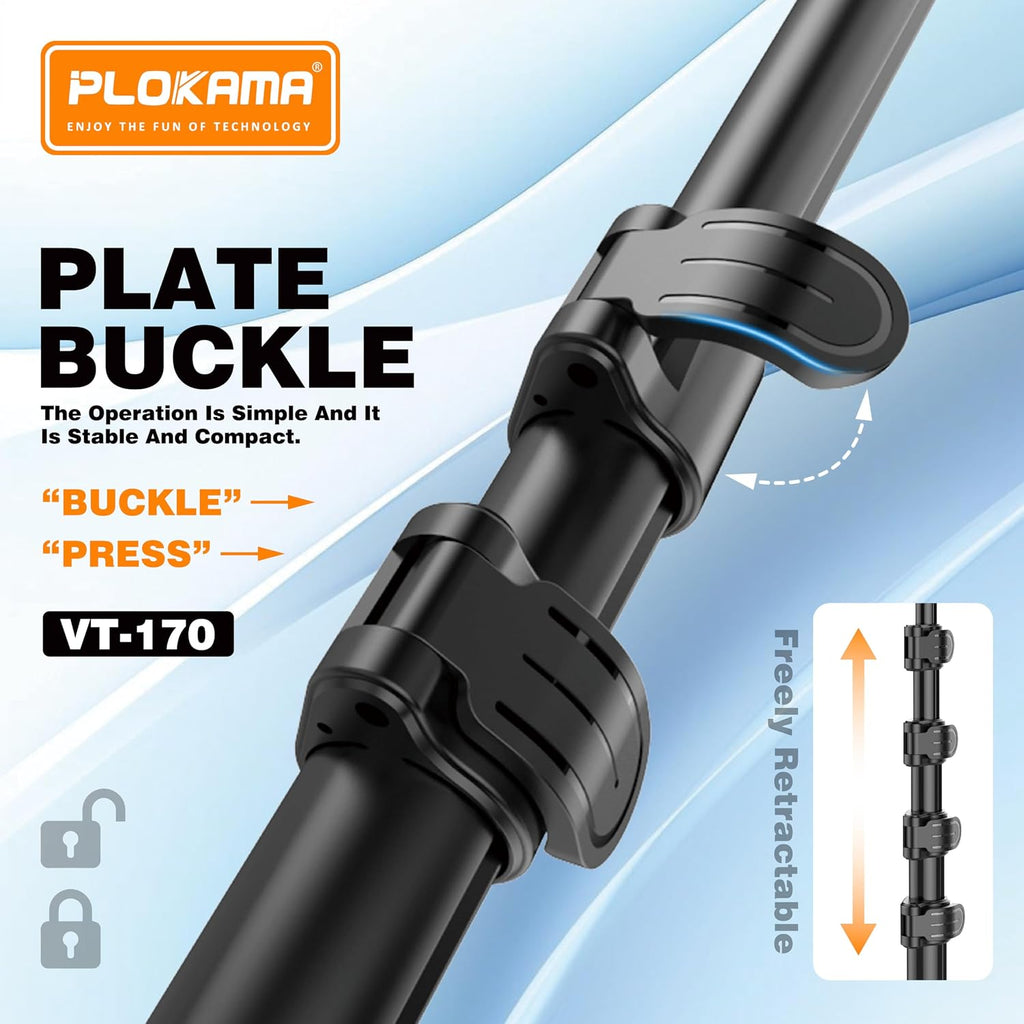Plokama VT-170 camera tripod folded with carrying bag