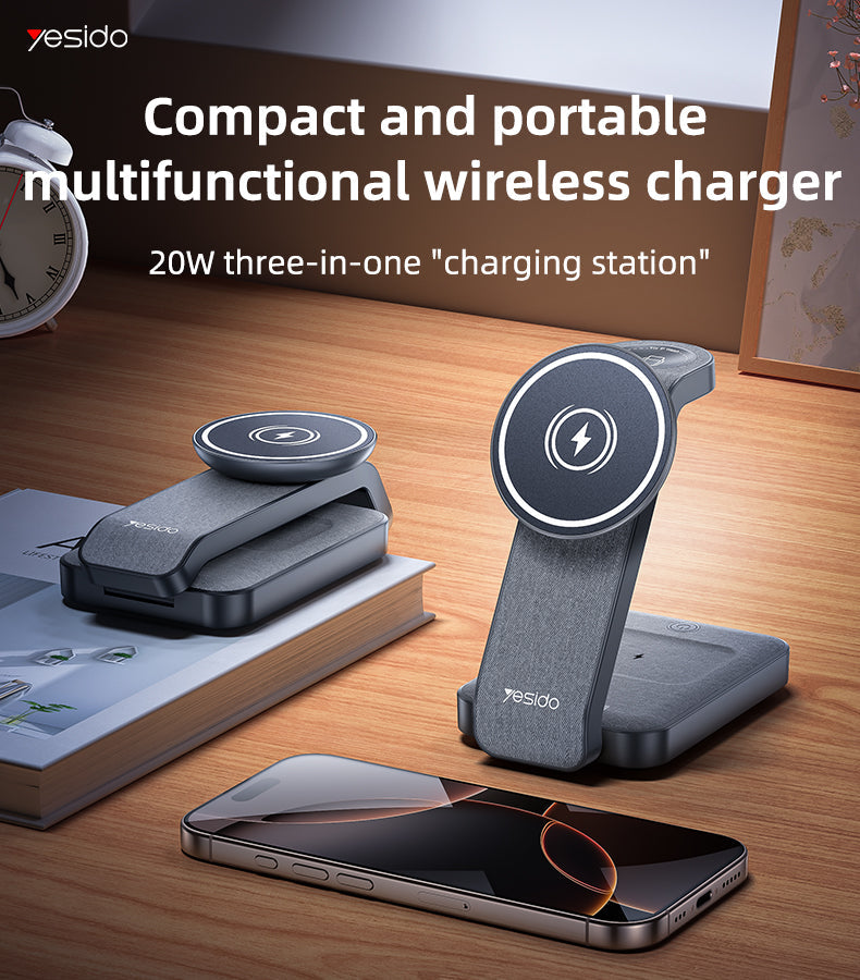 Yesido DS26 Wireless Charger – Phone, Watch and Earbuds Charging Together
