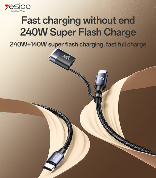 Yesido CA197 Cable – 240W Type-C to Type-C Connectors