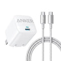 Anker 30W fast charger adapter with USB-C cable in retail packaging
