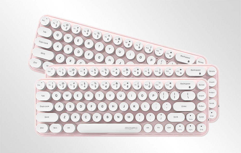 MOFII Wireless Keyboard + Mouse set Bean 68 Keys (PINK/WHITE)