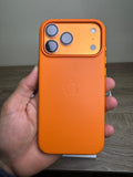 Leather MagSafe Case iPhone 17 Pro Max – Brown Leather Texture