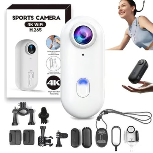 Mini 4K action camera thumb size compact design
