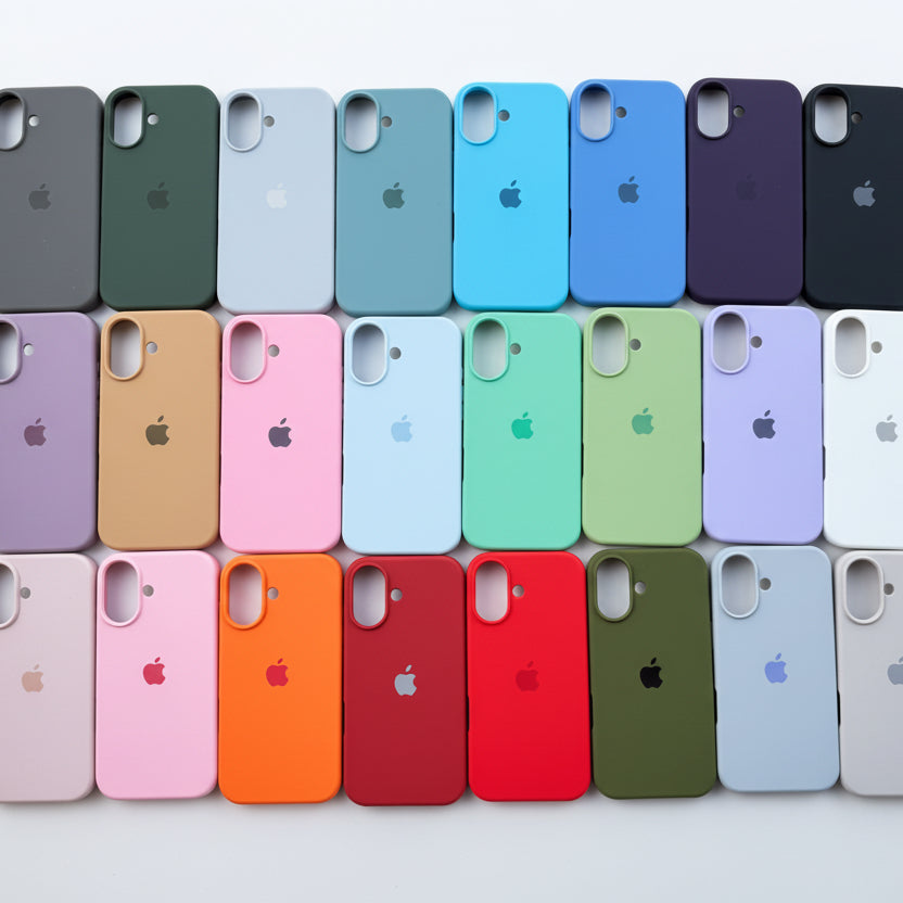 iPhone 17 silicone case multiple colors front view