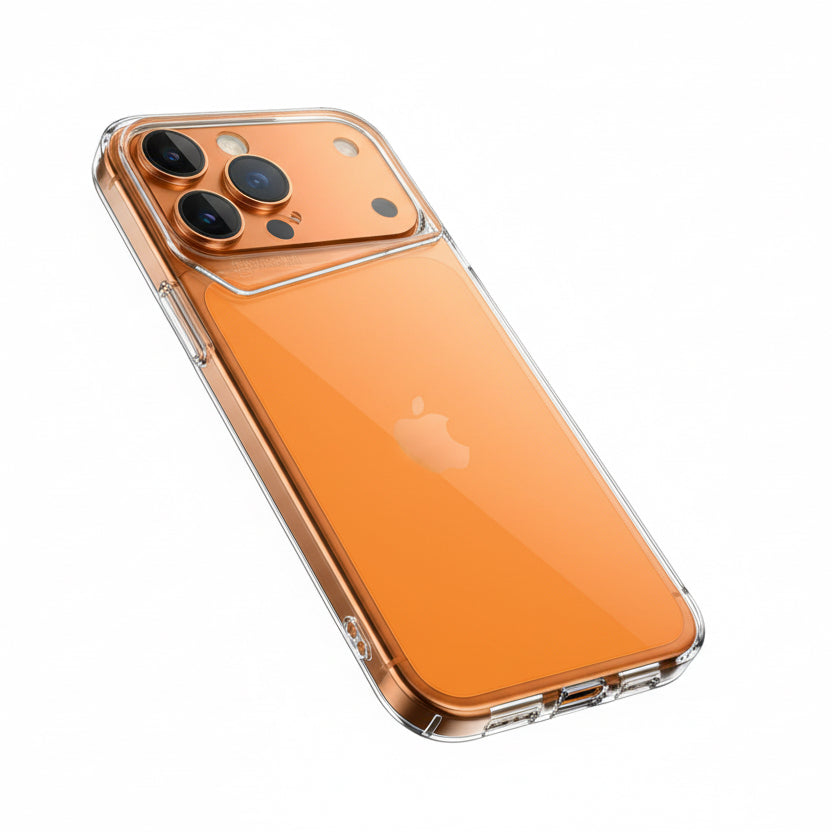 Gear4 hard rubber clear case iPhone 17 front view
