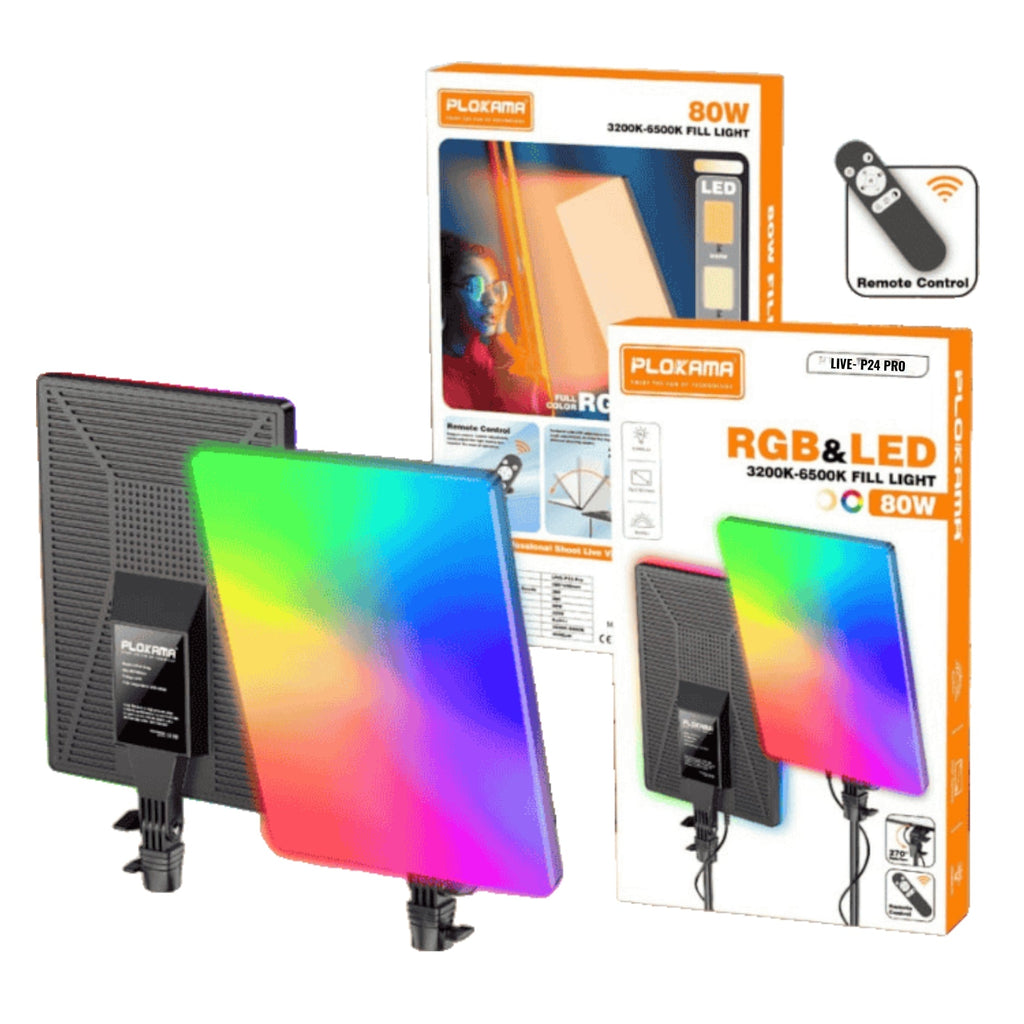 Plokama LIVE-P24 Pro RGB Fill Light – Adjustable 3200K-6500K Panel