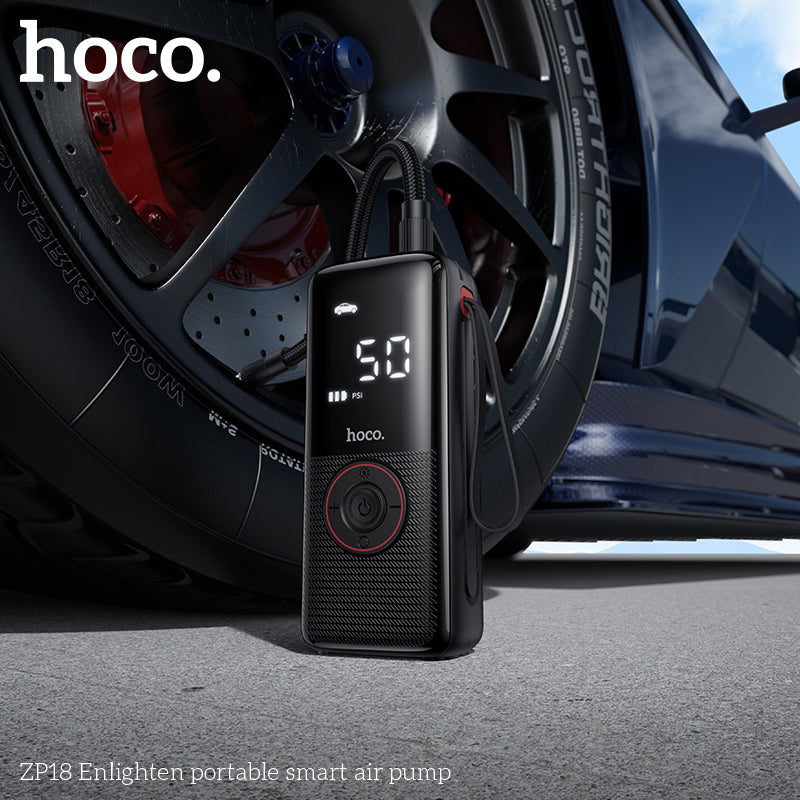 HOCO ZP18 cordless tire inflator with digital pressure control