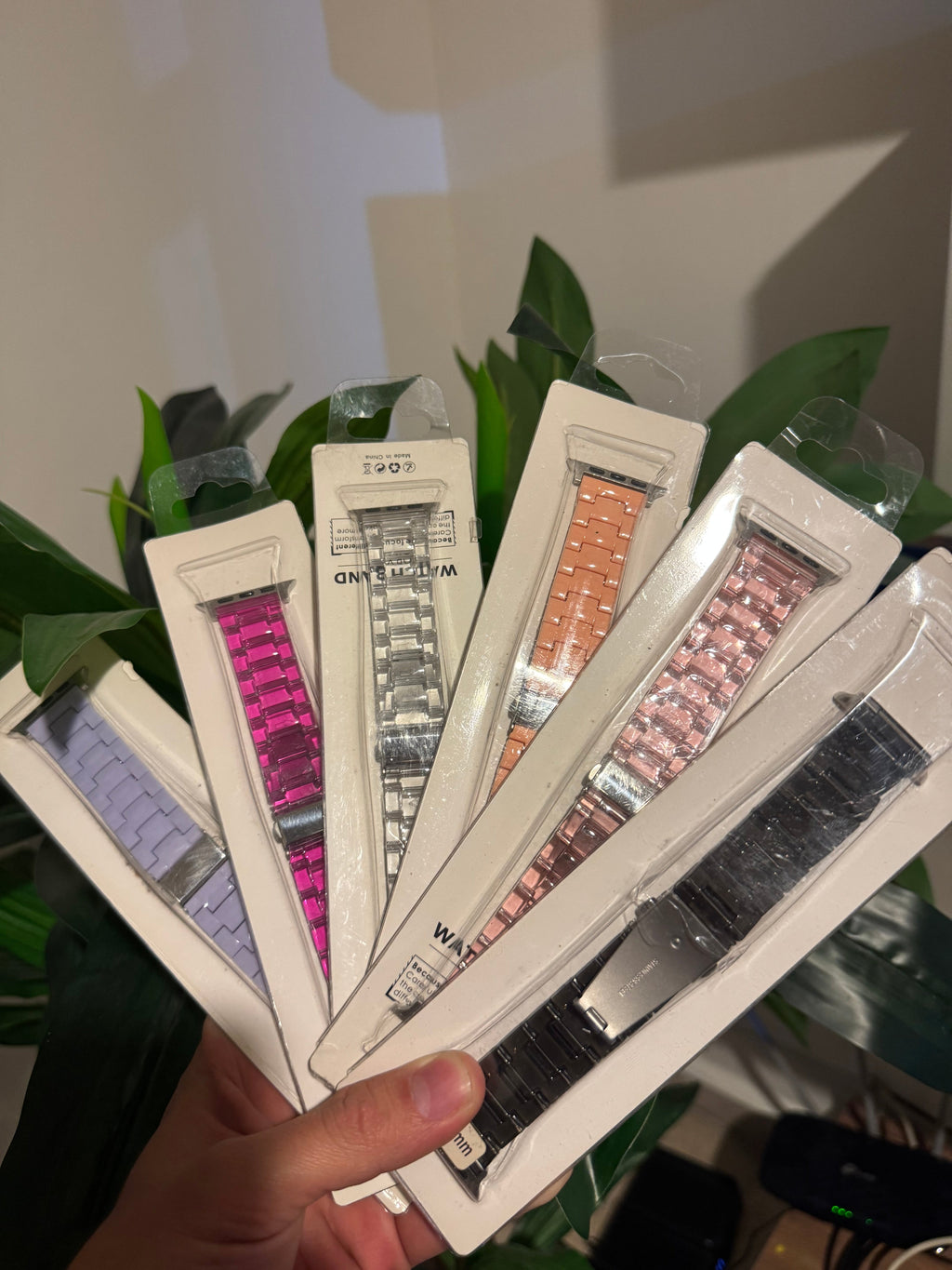 Transparent resin Apple Watch strap color options