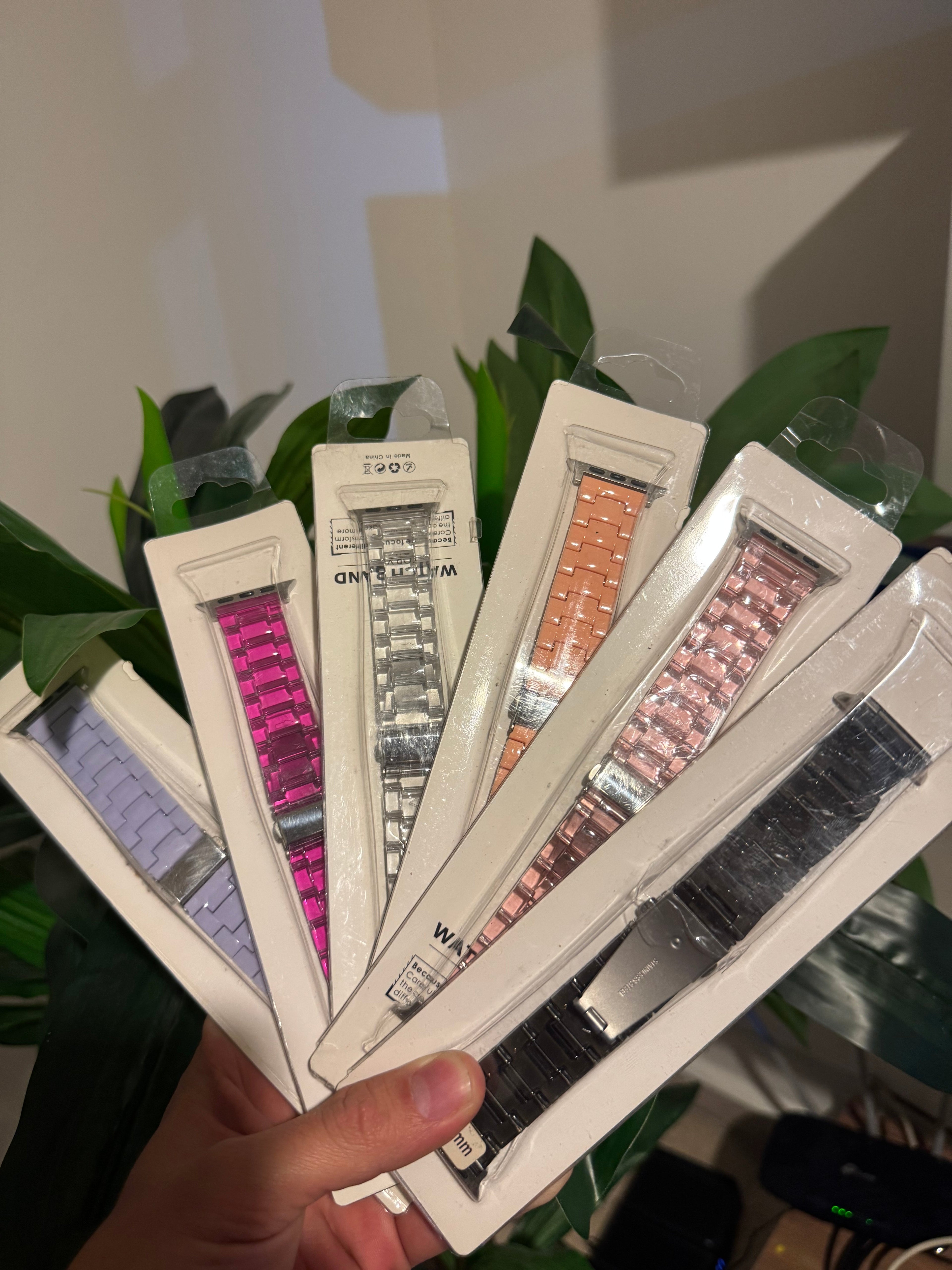 Transparent resin Apple Watch strap color options