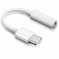 USB-C to 3.5mm headphone jack adapter front view compact