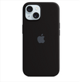 iPhone 15 Plus Silicone Case – Black Microfiber Lined