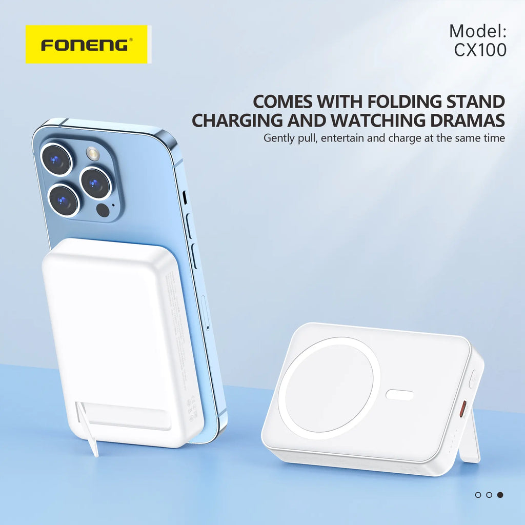 FONENG CX100 magnetic power bank – USB-C fast charge, 198g