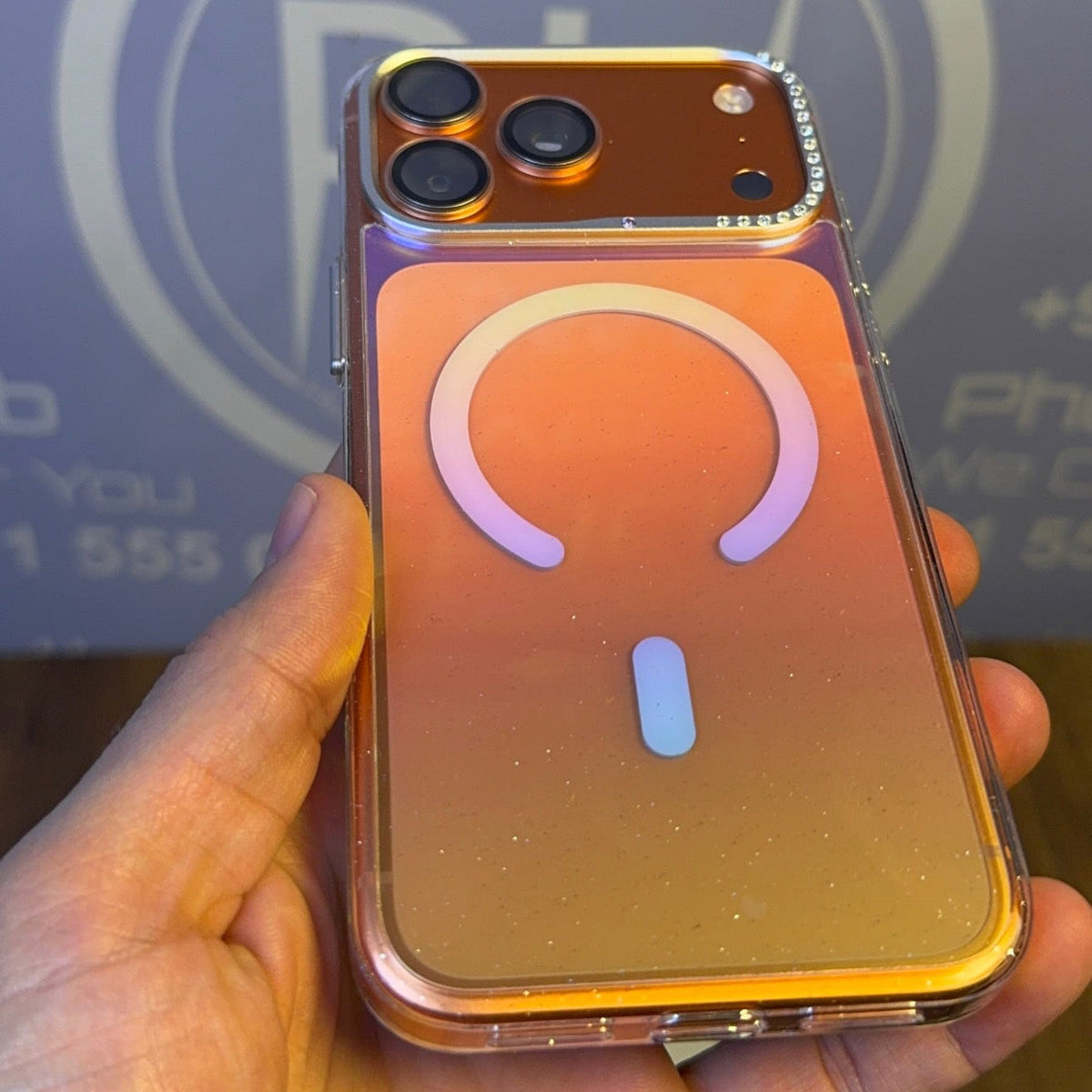 Iridescent glitter iPhone 17 Pro Max case color shimmer