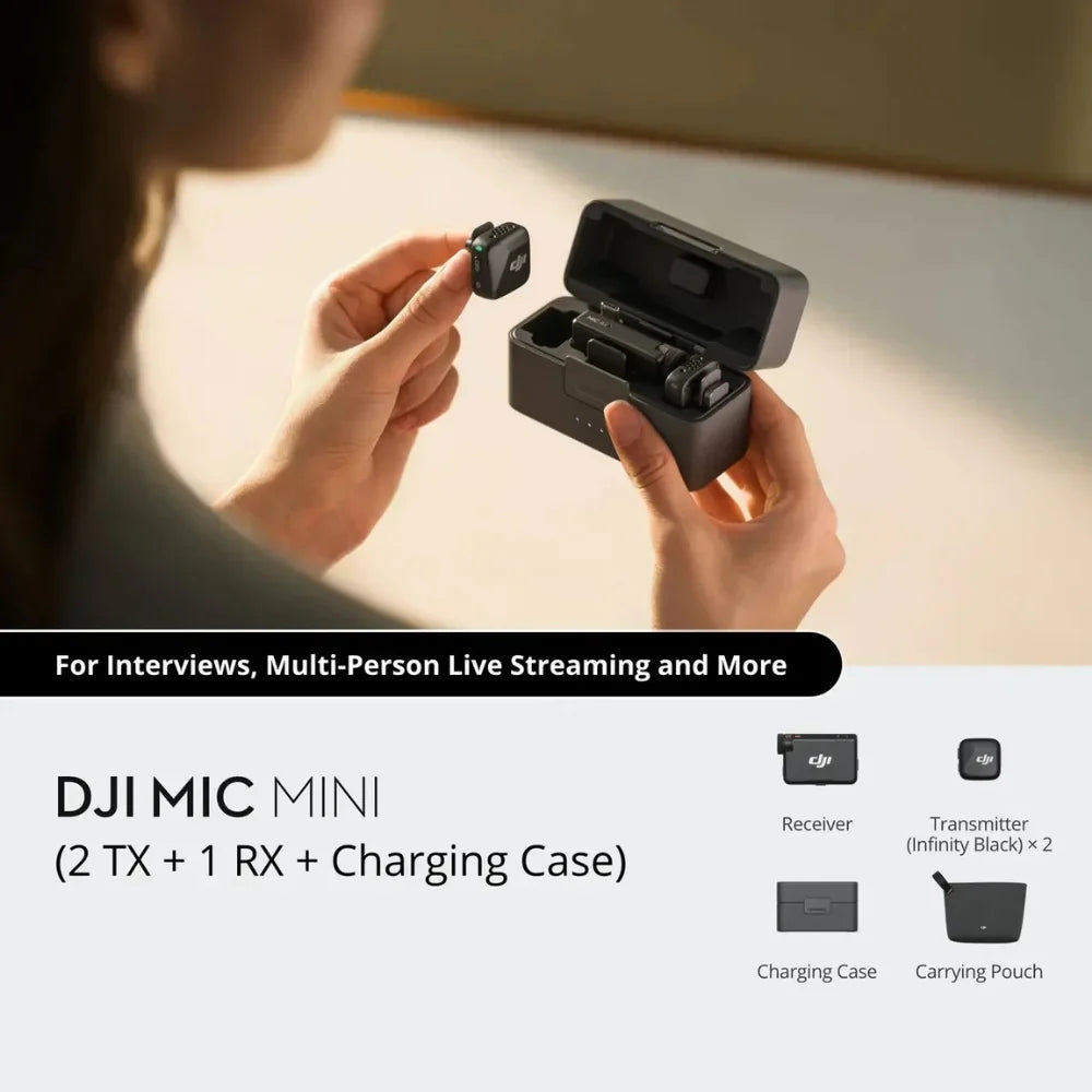 Receiver connected to camera for wireless audio recording
