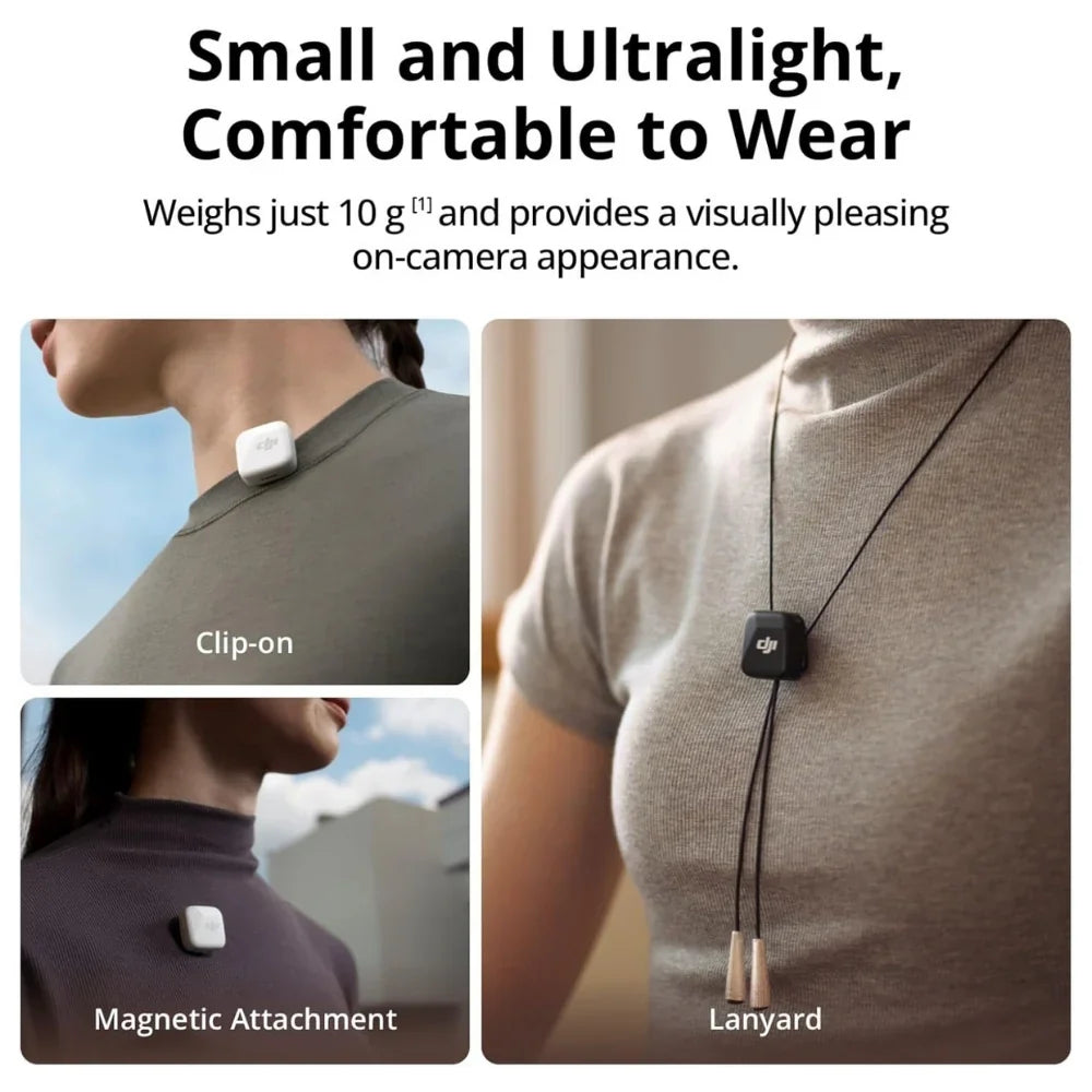 Compact DJI Mic Mini charging case with microphones inside

