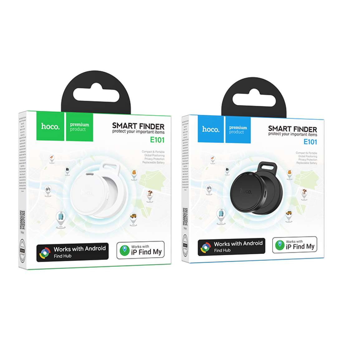 HOCO E101 smart finder Bluetooth tracker front view black