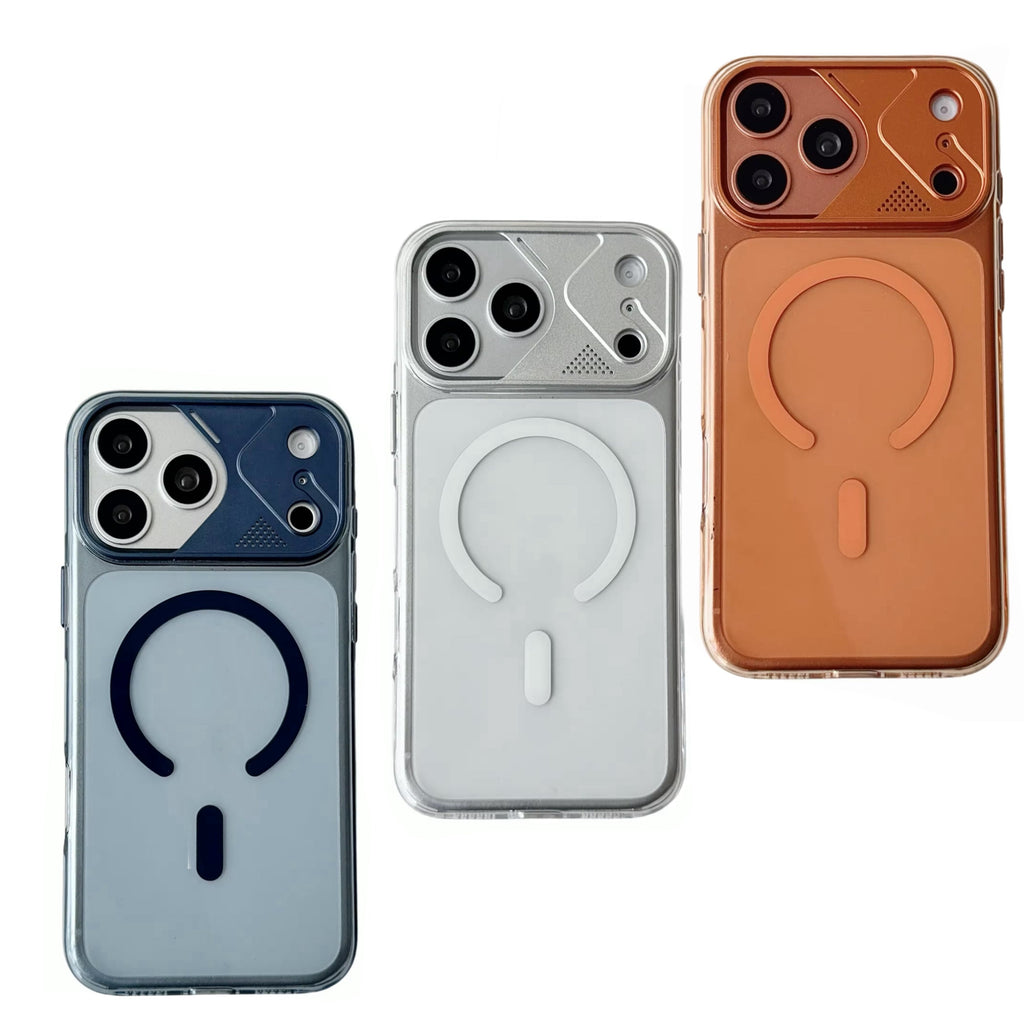 Shockproof PC Clear Case Metal Lens Frame – iPhone 17 Pro Max Black