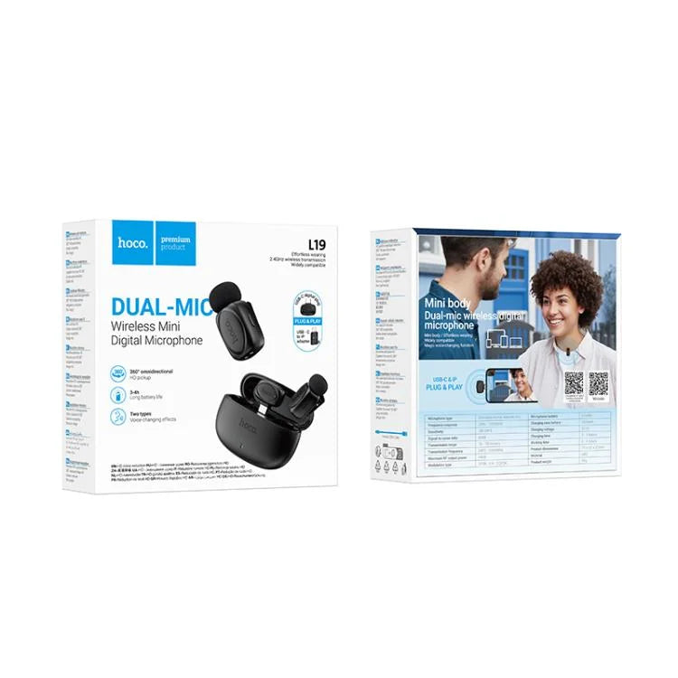 HOCO L19 dual mic mounted on camera setup