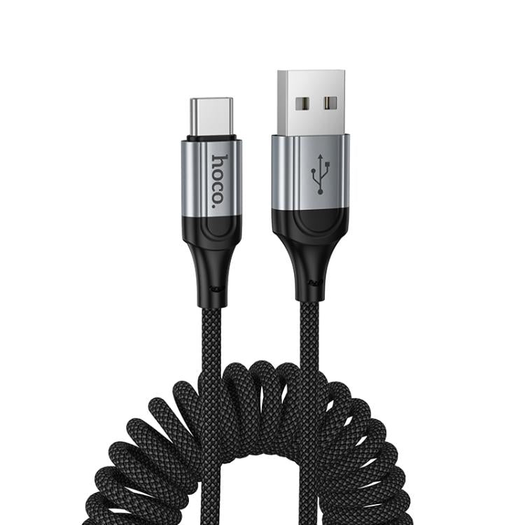 HOCO X121 Nuevo USB-A to Type-C Spring Braided Cable Black