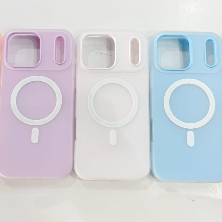 MagSafe rubber shockproof case iPhone 17 Pro front view transparent