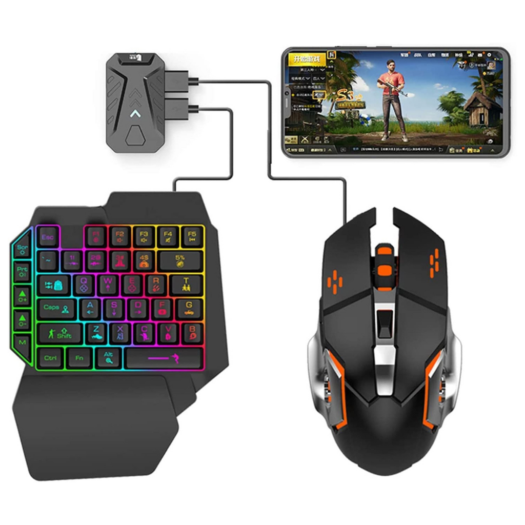 4-in-1 Mobile Gaming Combo Pack | Game Controller + Keyboard + Mouse + Converter