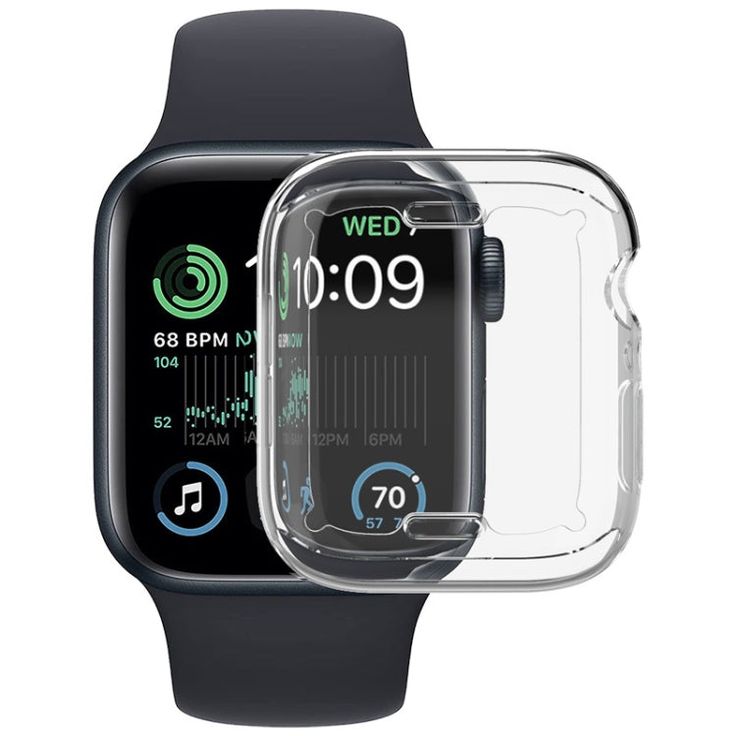 Transparent rubber Apple Watch case front view multiple colors